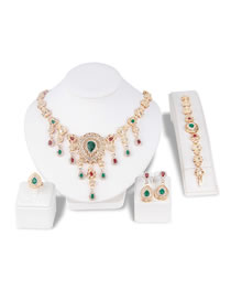 Fashion Multi-color Water Drop Shape Decorated Jewelry Set