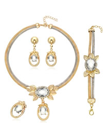 Fashion White Diamond Decorated Jewelry Set