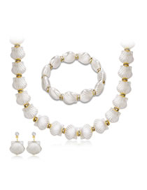 Fashion White Shell Shape Decorated Jewelry Set