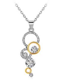 Fashion Silver Color Diamond Decorated Necklace