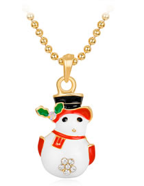 Fashion Multi-color Snowman Shape Decoraetd Necklace