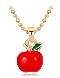 Fashion Red Apple Shape Decorated Necklace