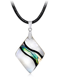 Fashion Multi-color Rhombus Shape Decorated Necklace