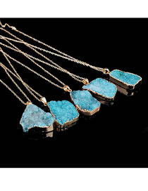 Fashion Blue Irregular Shape Design Simple Necklace(1pc)