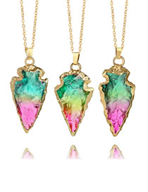 Fashion Multi-color Stone Decorated Arrows Shape Necklace (1pc)