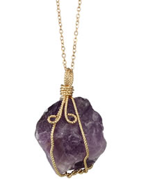 Fashion Purple Winding Pendant Decorated Long Necklace