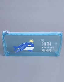 Fashion Blue Shark Pattern Decorated Pencil Case