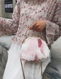 Fashion Pink Irregular Shape Decorated Bag