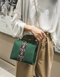 Fashion Green Flower Pattern Decorated Bag