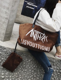 Fashion Brown Letter Pattern Decorated Bag(2pcs)