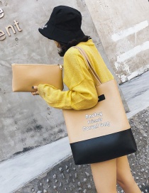 Fashion Beige+black Color-matching Decorated Bag(2pcs)
