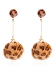 Fashion Light Brown Fuzzy Ball Decorated Earrings