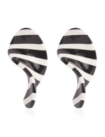 Fashion Black+white Color-matching Decorated Earrings