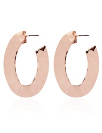 Fashion Rose Gold Round Shape Decorated Pure Color Earrings