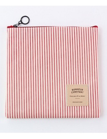 Fashion Red Stripe Pattern Decorated Storage Bag