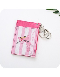 Fashion Pink Leopard Pattern Decorated Card Holder