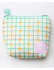 Fashion Green Grids Pattern Decorated Coin Purse