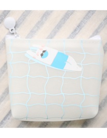 Fashion White Grids Pattern Decorated Coin Purse