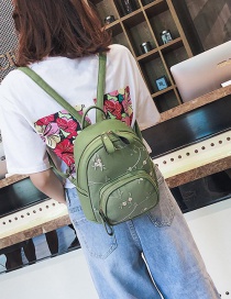 Fashion Green Flower Pattern Decorated Backpack