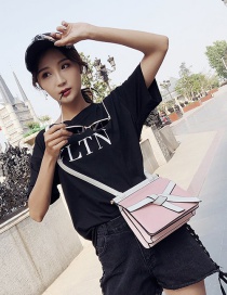 Fashion Pink Bowknot Shape Decorated Shoulder Bag
