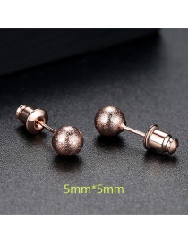 Fashion Rose Gold Ball Shape Decorated Earrings (5mm )