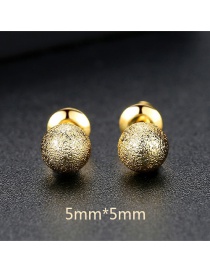 Fashion Gold Color Ball Shape Decorated Earrings (5mm )