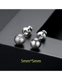 Fashion Silver Color Ball Shape Decorated Earrings (5mm )