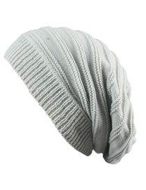 Fashion Light Gray Stripe Pattern Decorated Hat
