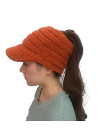 Fashion Orange Pure Color Decorated Hat