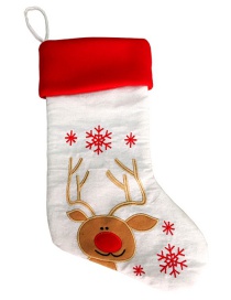 Fashion Red+white Deer Pattern Decorated Christmas Sock