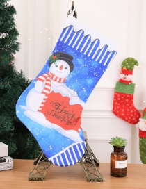 Fashion Blue Snowman Pattern Decorated Christmas Sock