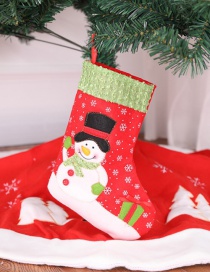 Fashion Red Snowman Pattern Decorated Christmas Sock