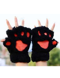 Fashion Black Bear Paw Shape Design Gloves