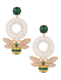 Fashion Beige Bee Shape Decorated Earrings