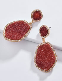 Fashion Red Irregular Shape Decorated Earrings