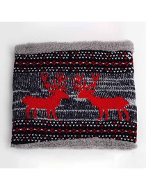 Fashion Red Elk Pattern Decorated Scarf