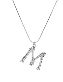 Simple Silver Color Letter M Shape Decorated Necklace