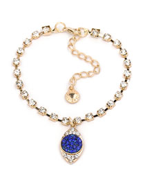 Fashion Sapphire Blue Diamond Decorated Bracelet
