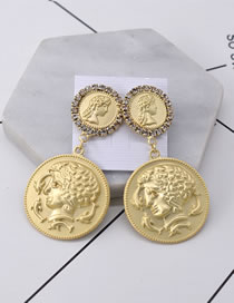 Vintage Gold Color Pure Color Decorated Earrings