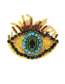 Fashion Yellow Eye Shape Decorated Brooch