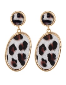 Fashion White Leopard Pattern Decorated Earrings
