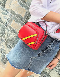 Fashion Red Stripe Pattern Decorated Shoulder Bag