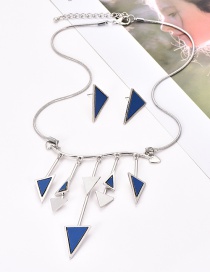 Fashion Blue Triangle Shape Design Jewelry Sets