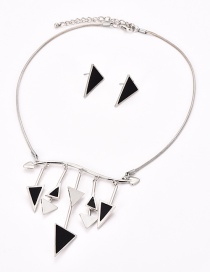 Fashion Black Triangle Shape Design Jewelry Sets