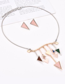 Fashion Multi-color Triangle Shape Design Jewelry Sets