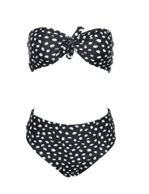 Sexy Black+white Spot Pattern Decorated Bikini