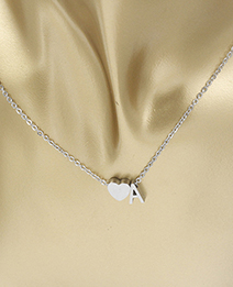 Simple Silver Color Letter A&heart Shape Decorated Necklace