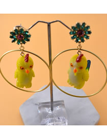 Fashion Yellow Bird Shape Decorated Earrings