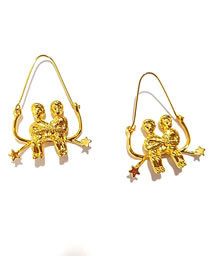 Fashion Gold Color Star Shape Decorated Earrings