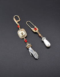 Fashion Gold Color Hand Shape Decorated Earrings